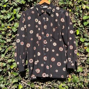 Vintage button down patterned blouse